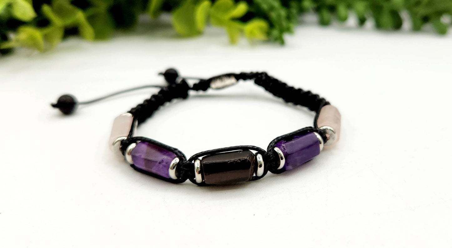 ANXIETY SUPPORT-Unisex/Men's Adjustable Bracelet 8"-9.5"L: OPTION #1: Bracelets Only