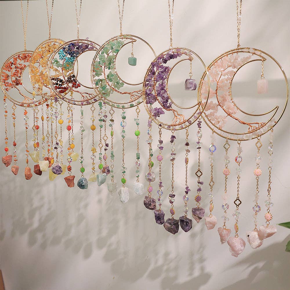 Simple Tree of Life Crystal Hanging Suncatcher 8ZA7HLS06: Colorful
