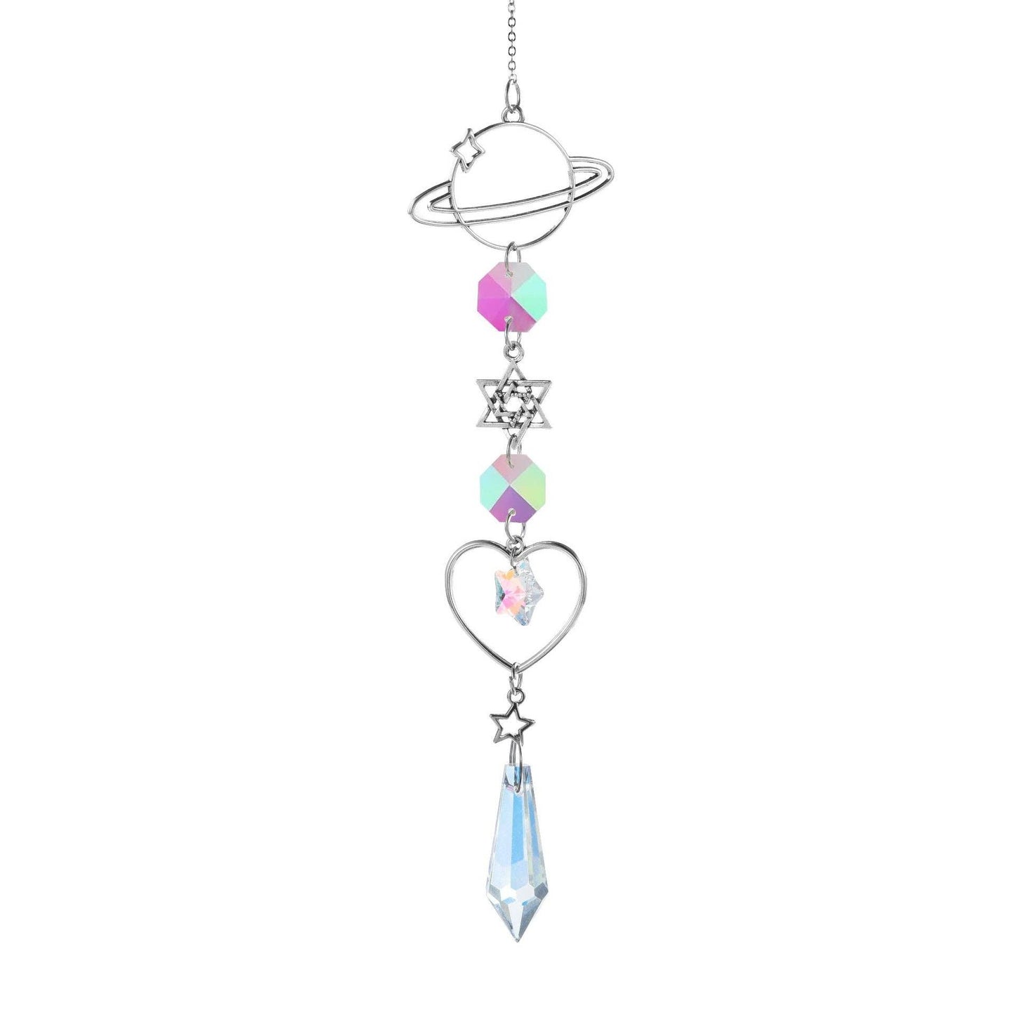 Simple Moon Crystal Balls Hanging Prism Suncatcher 8ZA7HLS25: Silver / #4