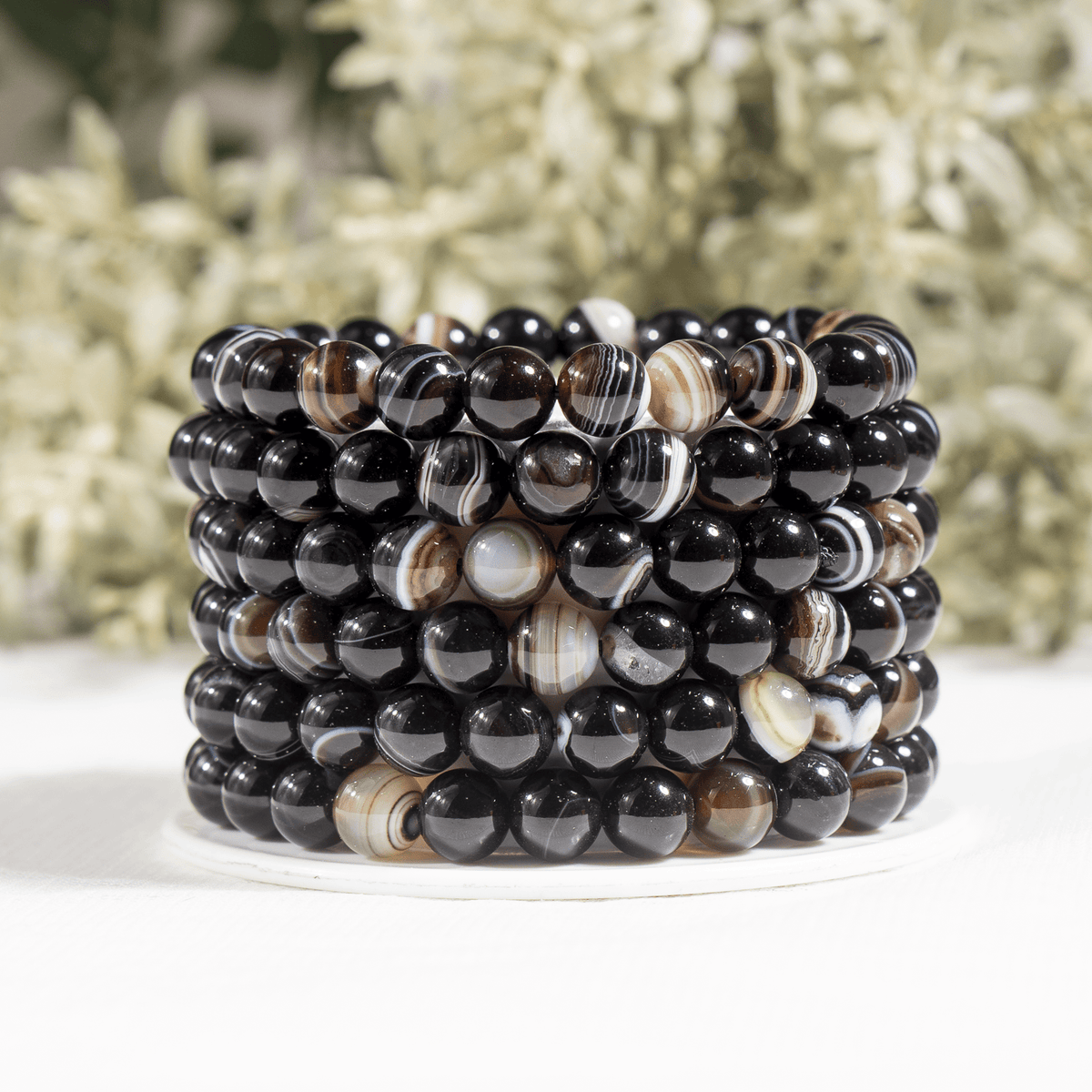 Healing Bracelet | Black Sulemani Agate | Gemstone Bracelet: 8mm