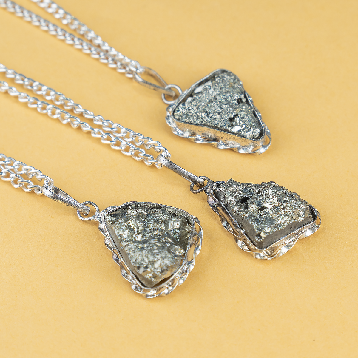Crystal Pendant | Pyrite Necklace | Wealth Protection