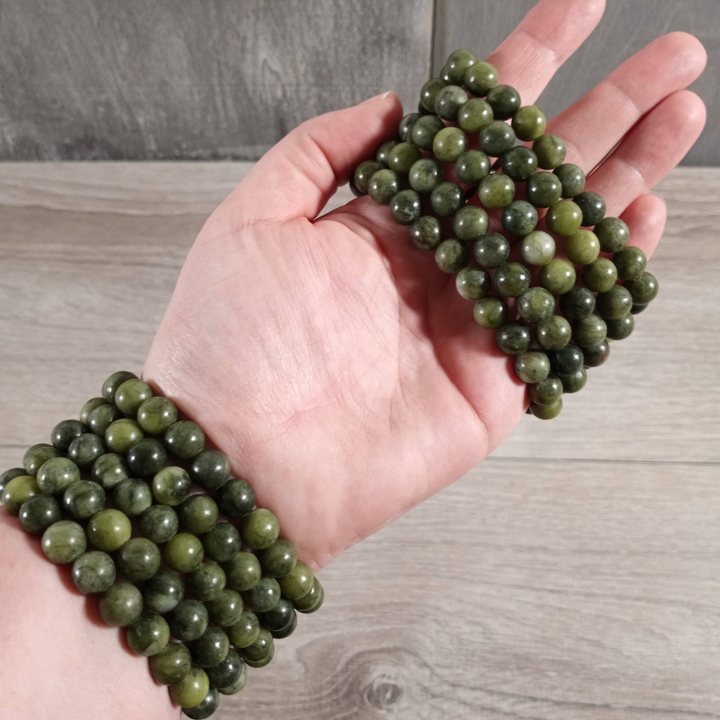 8mm Round Gemstone Beaded Bracelets – Assorted Crystals Bulk: Red Jasper B