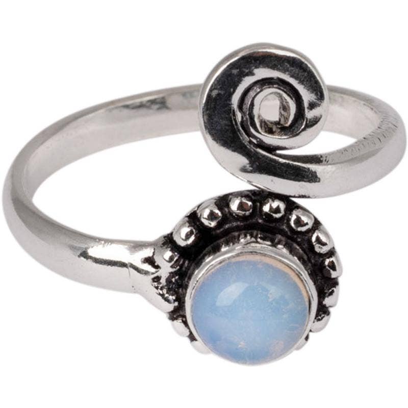 ASSORTED ADJUSTABLE BRASS SCROLL RINGS: Tiger Eye