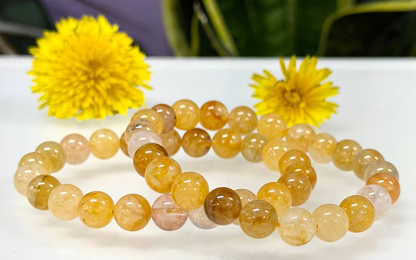 Natural Golden Healer 8mm Crystal Healing Stretch Bracelet