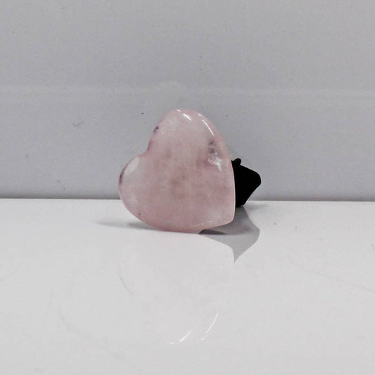 Rose Quartz Gemstone Heart Car Vent Clip 3/4"