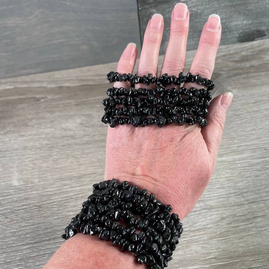 Gemstone Chip Bracelets – Premium Stones Crystal Jewelry: Pink Opal