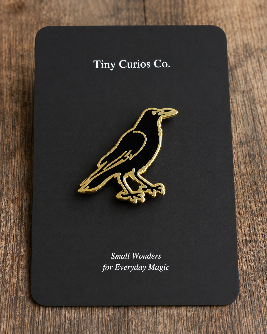 Gilded Raven Watch Pin