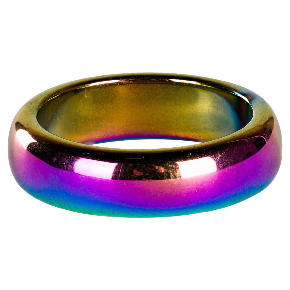 4MM RAINBOW HEMATITE RINGS (1 DOZEN)