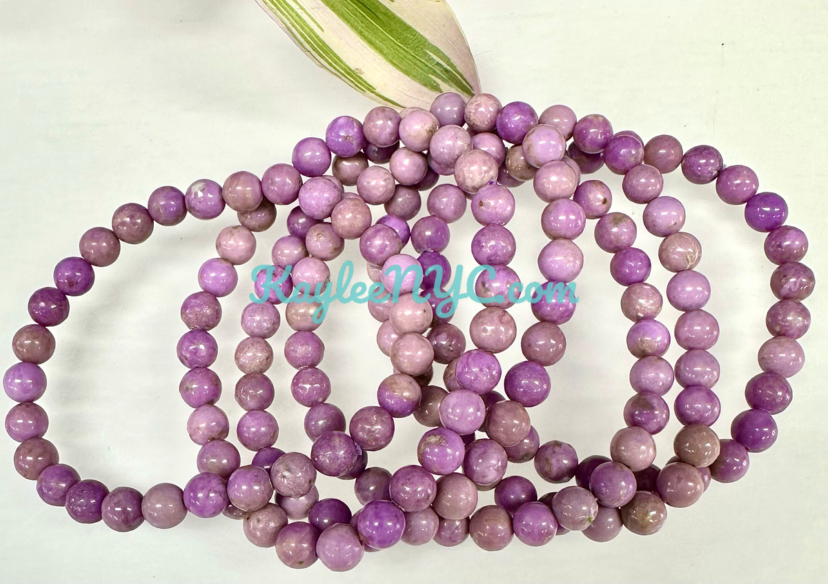 6mm Natural Phosphosiderite Crystal Healing Stretch Bracelet