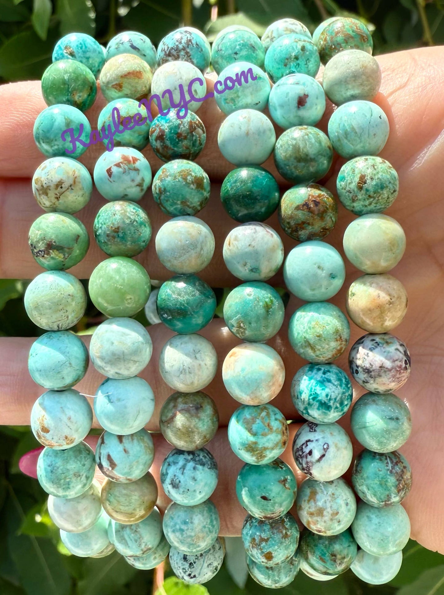 8mm Natural Turquoise Crystal Healing Stretch Bracelet 7.5"