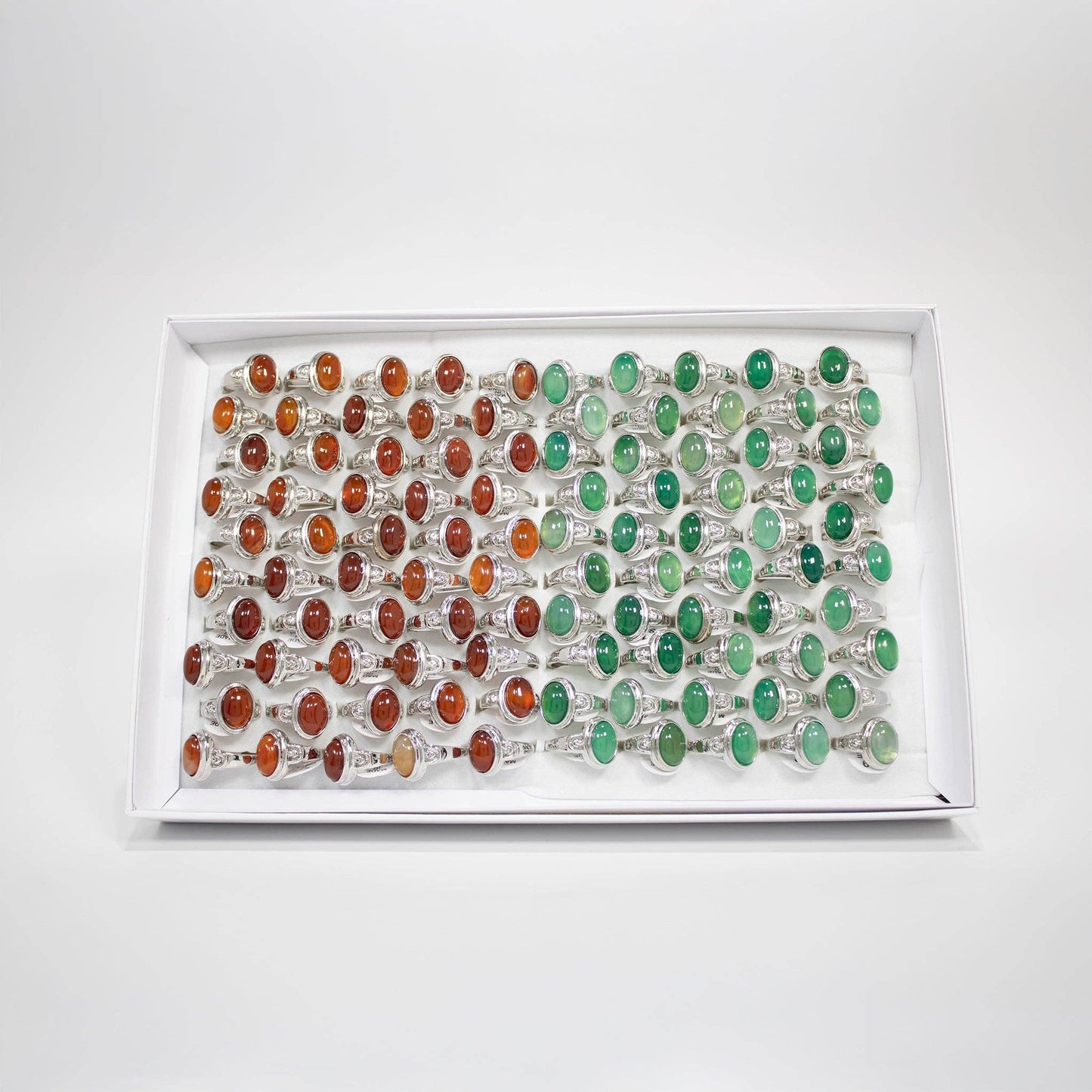 Gemstone Rings Assortment – 100 or 50 Mixed Stone Rings: Assorted Lg 50