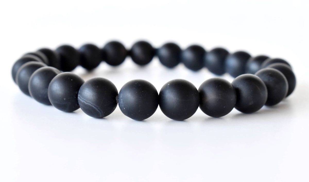 Healing Bracelet | Matt Black Onyx | Gemstone Bracelet: 8mm