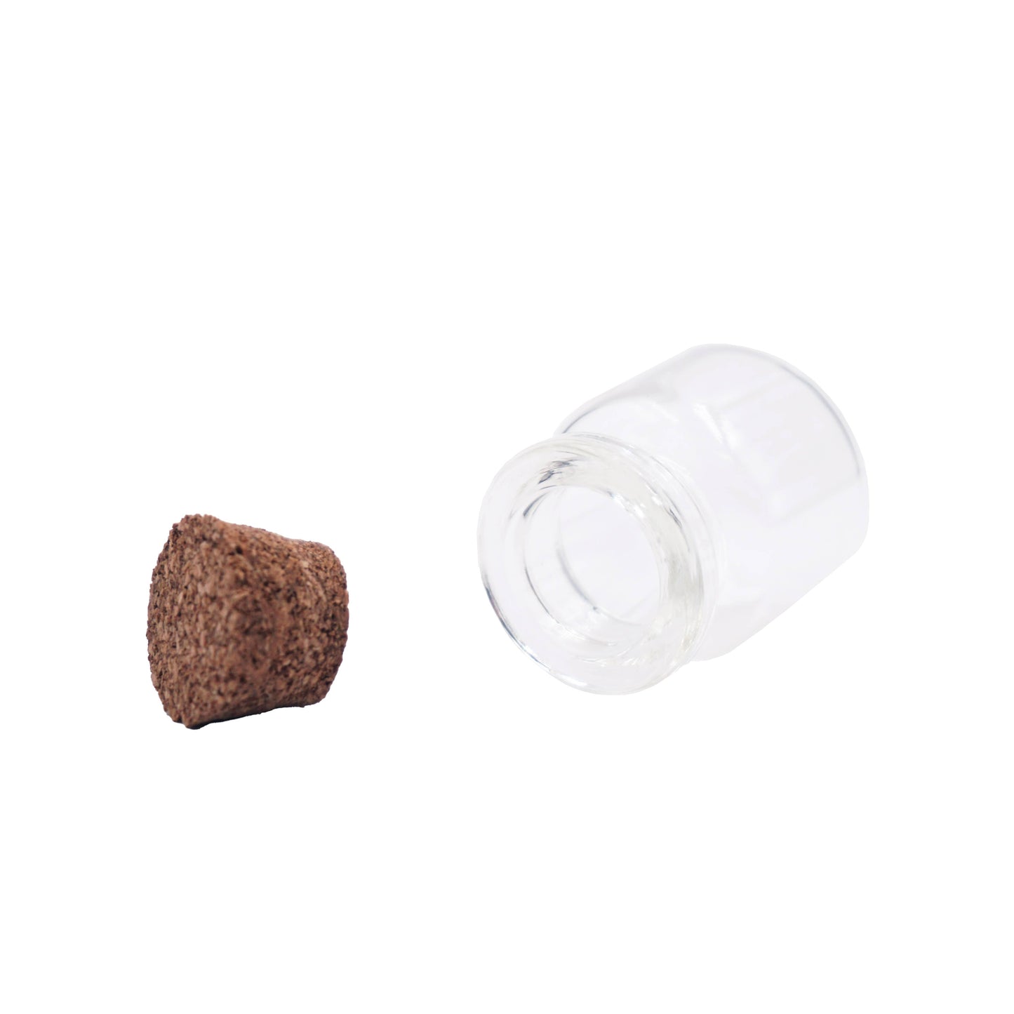 Small Glass Bottle w/ Cork Cap: BO-008 2cm x 4.5-7.5cm (4-ct)