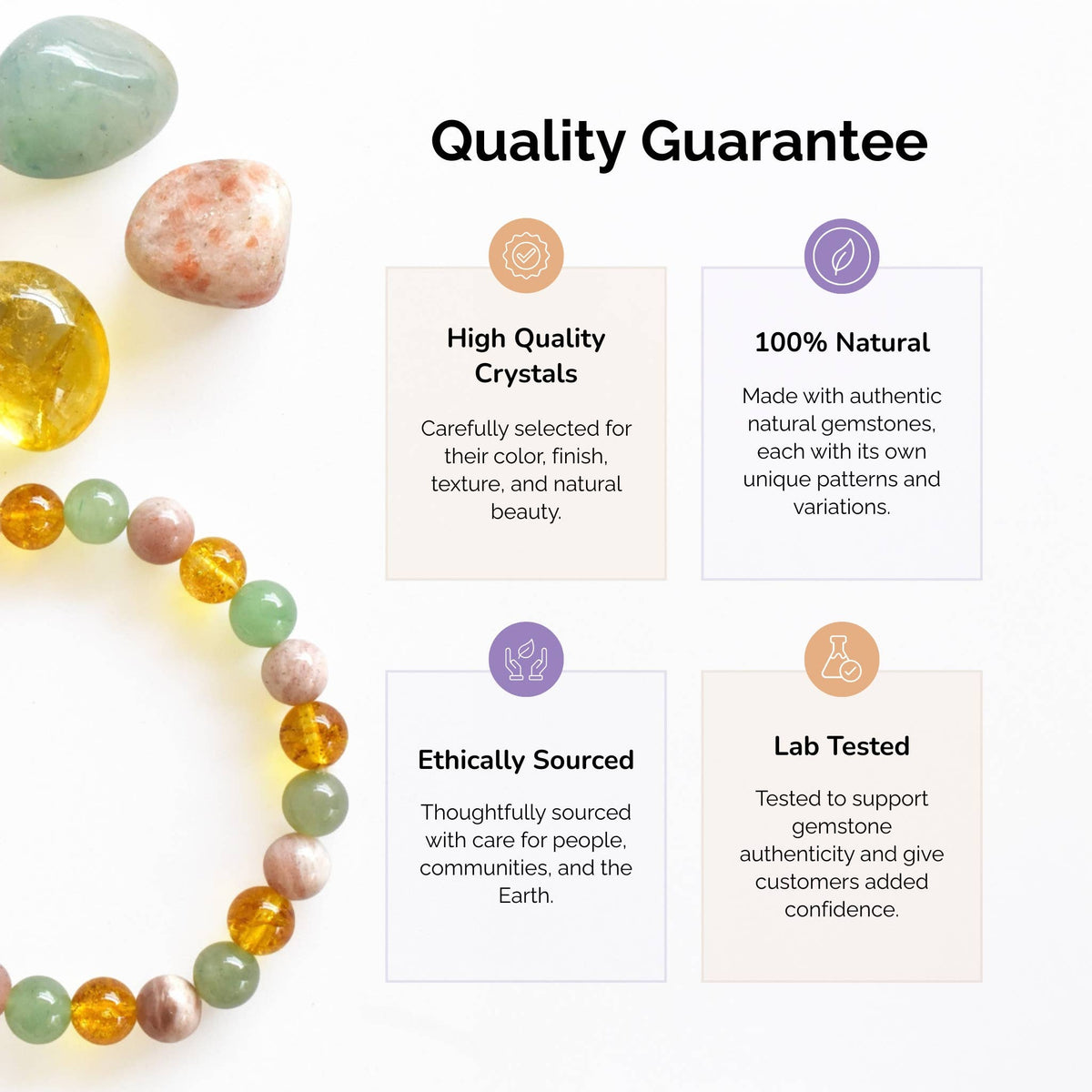Healing Bracelet | Honey Calcite | Beaded Gemstone Bracelet: 8mm