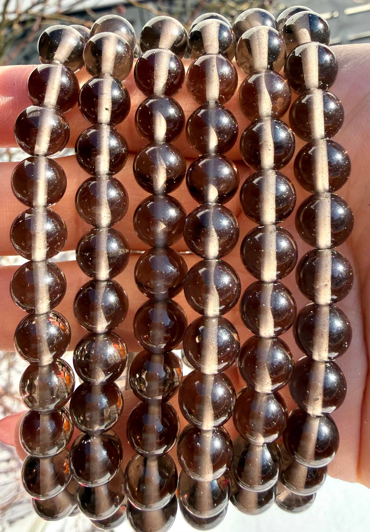 Natural Ice Obsidian 8mm Crystal Healing Stretch Bracelet