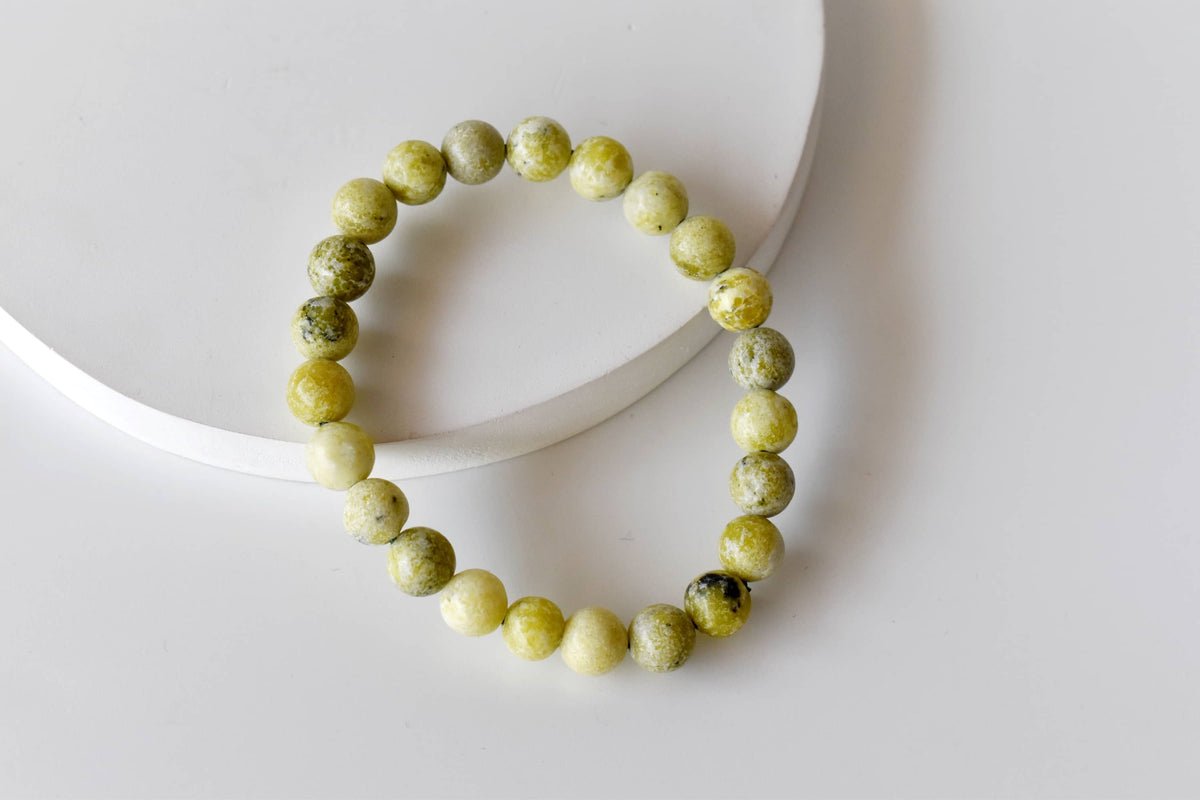 Healing Bracelet | Serpentine | Gemstone Beaded Bracelet: 8mm