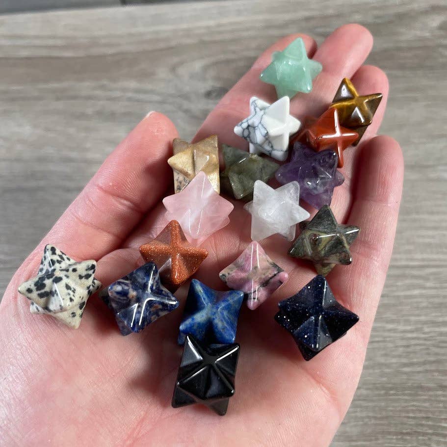 Gemstone Merkaba Star Sacred Geometry Crystal – 1/2 Inch: Obsidian