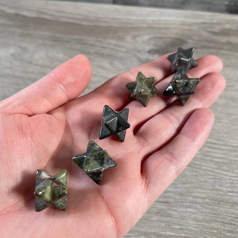 Gemstone Merkaba Star Sacred Geometry Crystal – 1/2 Inch: Obsidian