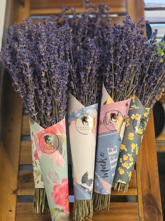 Lavender Posy Bouquet - Farm-Grown Dried Lavender: Purple
