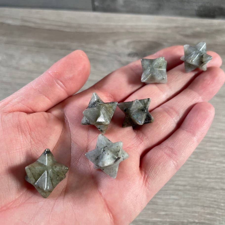 Gemstone Merkaba Star Sacred Geometry Crystal – 1/2 Inch: Obsidian