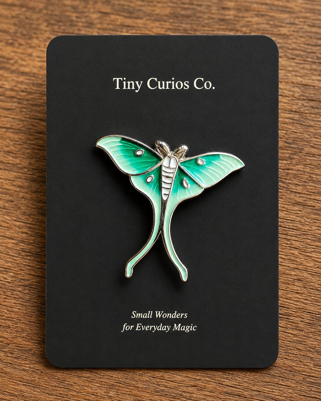 Silver Luna moth Moonwing Pin