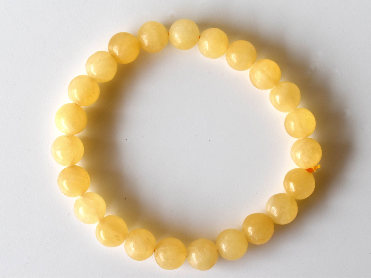 Healing Bracelet | Honey Calcite | Beaded Gemstone Bracelet: 8mm