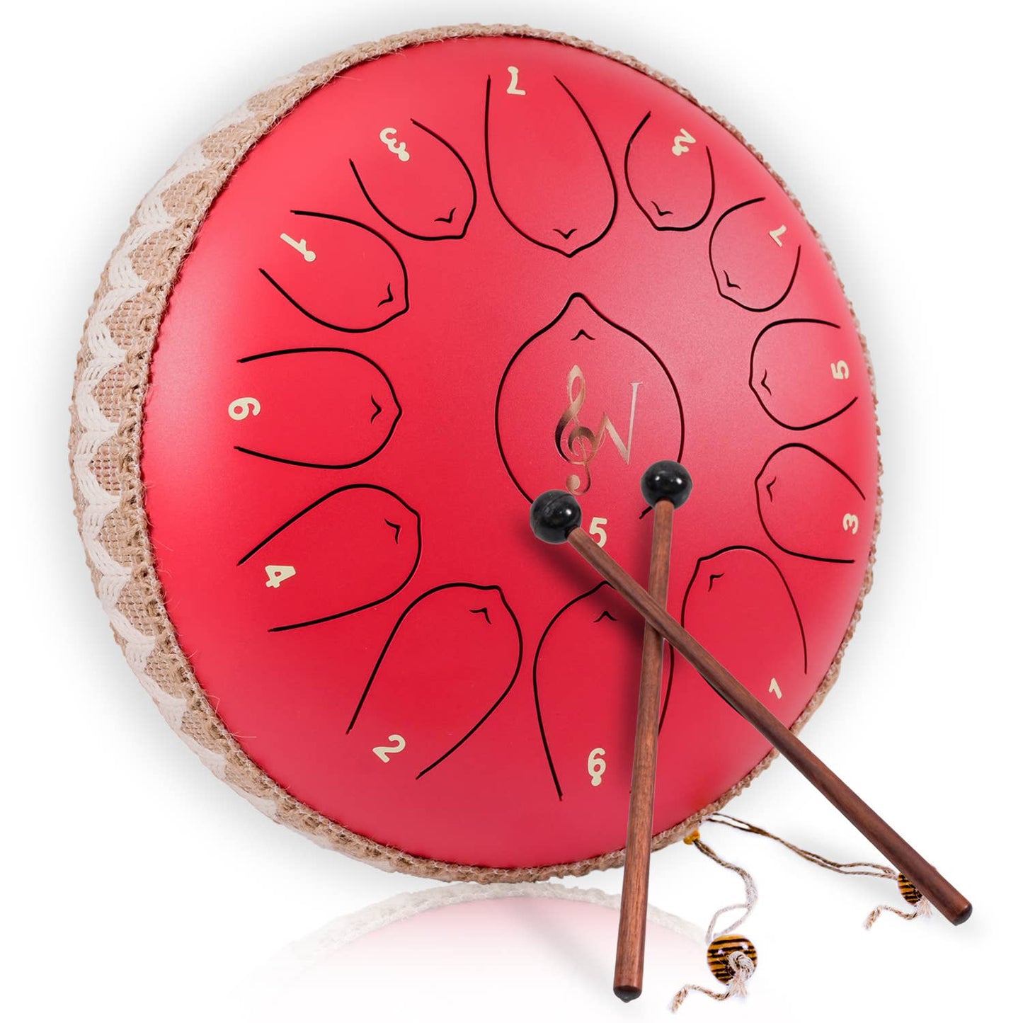 12-Inch Steel Tongue Drum - 13 Notes - Rain Drum - Black