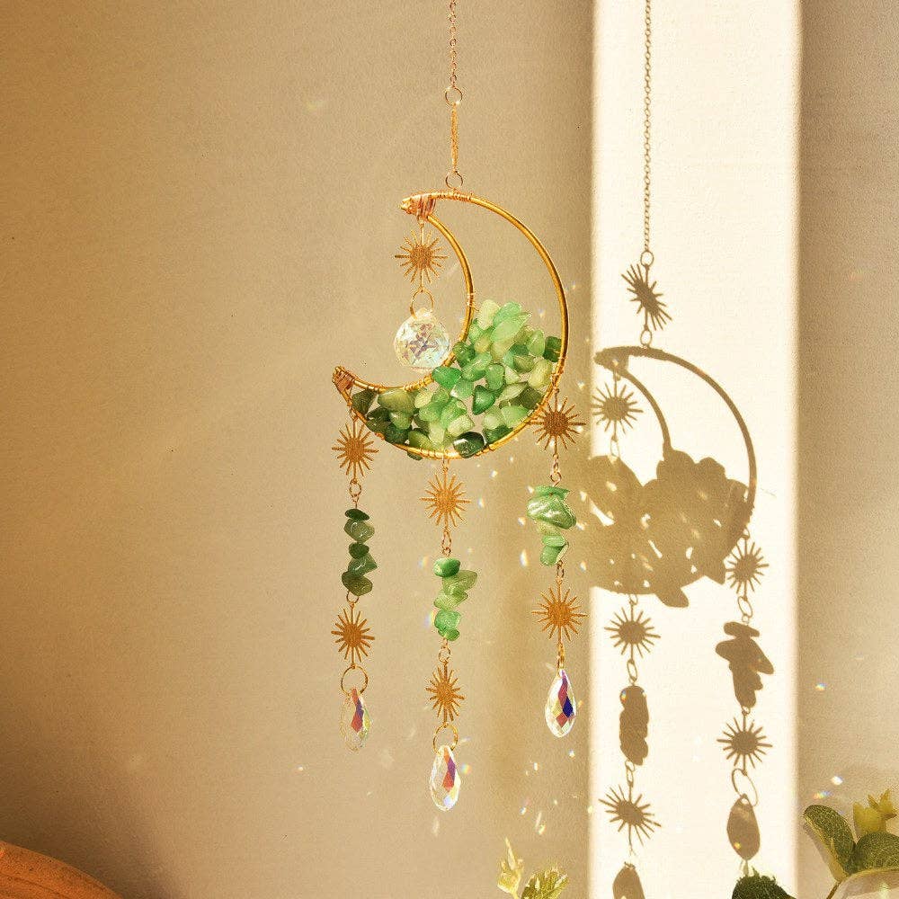 Colorful Stone Moon Crystal Home Hangings DP25A922: Light Purple