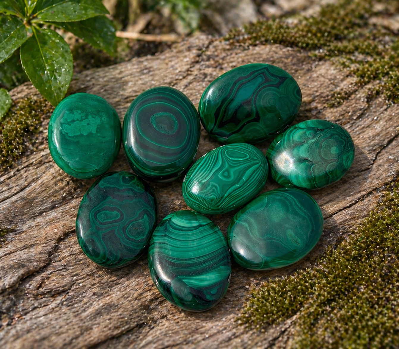 Malachite Palm Stone