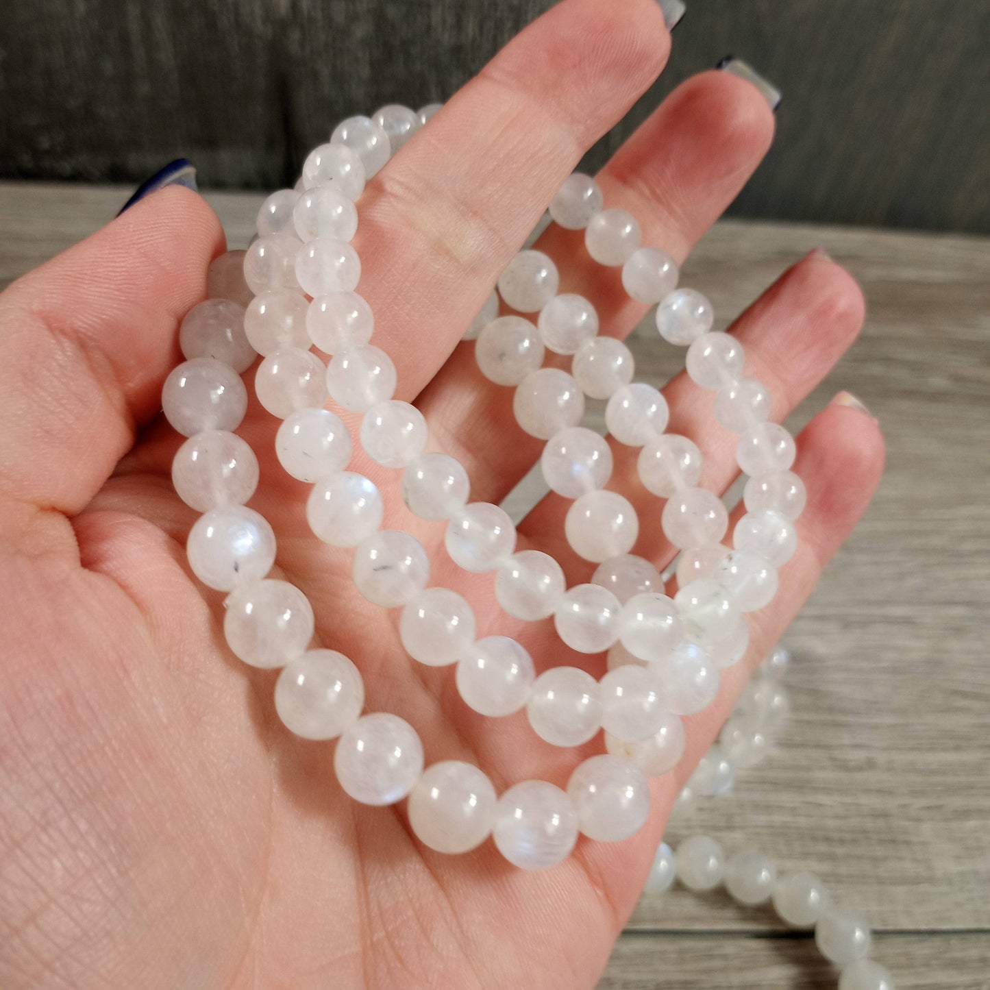 8mm Round Gemstone Beaded Bracelets – Assorted Crystals Bulk: Peanut Jasper