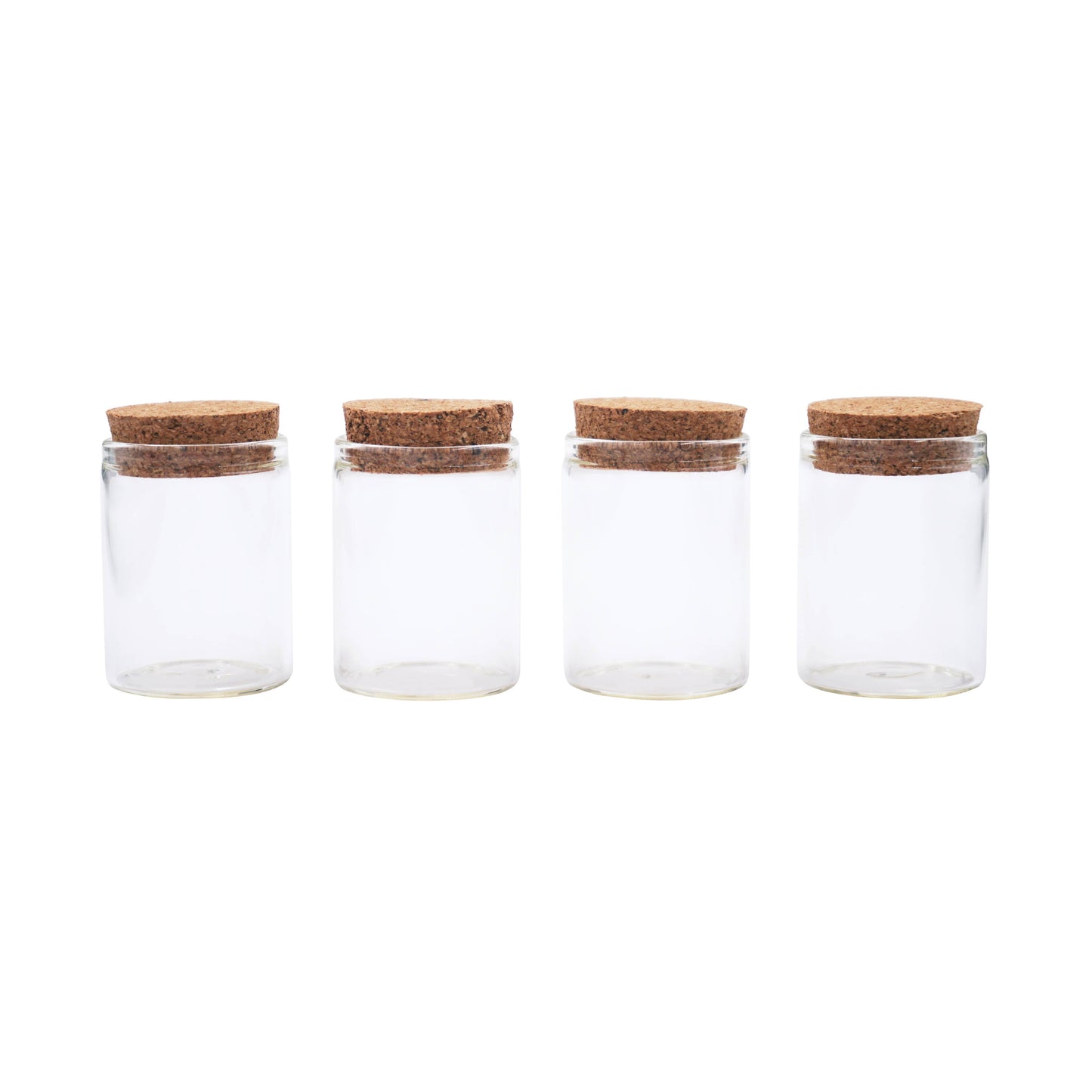 Small Glass Bottle w/ Cork Cap: BO-008 2cm x 4.5-7.5cm (4-ct)