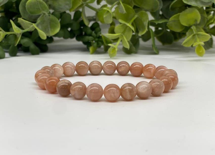 Sunstone  Stretchable Bracelet 8mm Beads: Bracelets Only