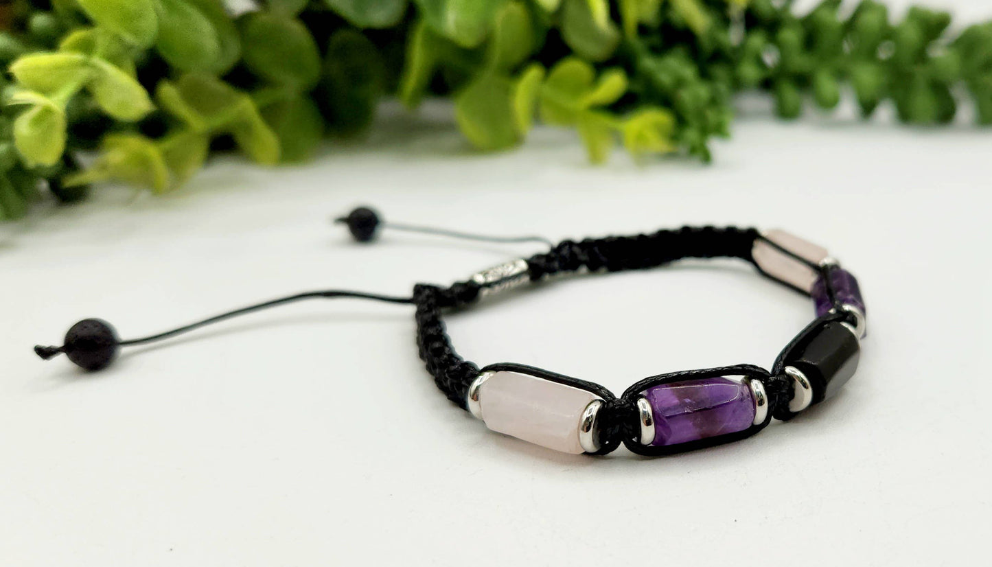 ANXIETY SUPPORT-Unisex/Men's Adjustable Bracelet 8"-9.5"L: OPTION #1: Bracelets Only