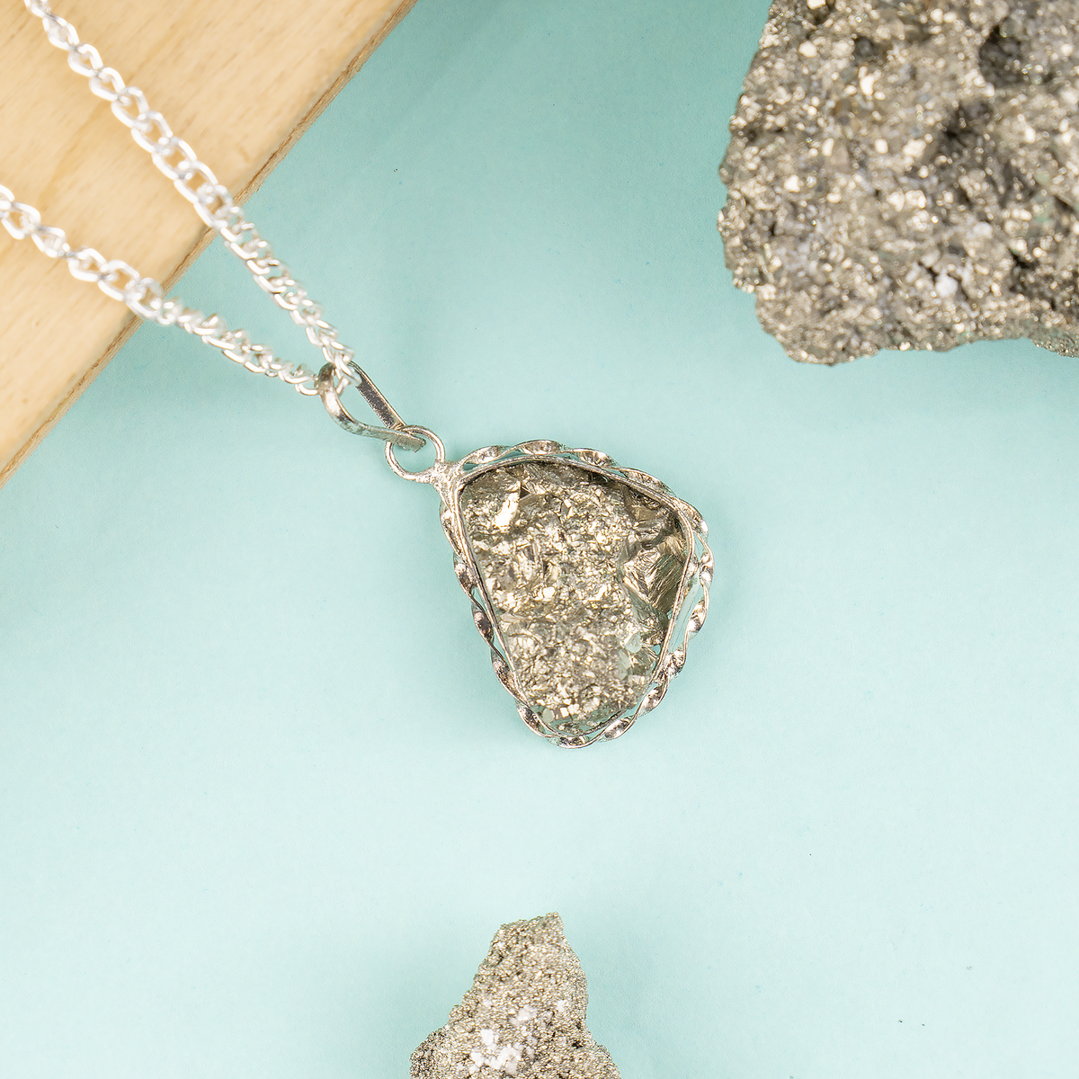 Crystal Pendant | Pyrite Necklace | Wealth Protection