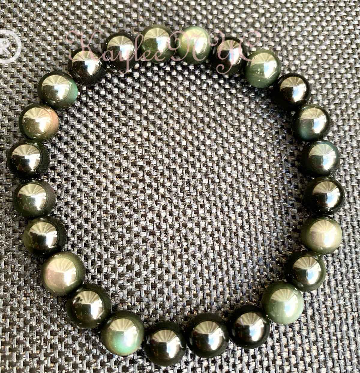 Natural Rainbow Obsidian ~8mm Crystal Stretch Bracelet 7.5"