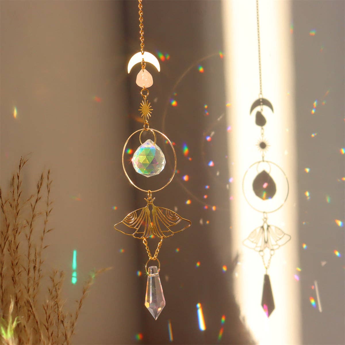 3+ Metal Butterfly Crystal Suncatch Hangings DPH1926: C1