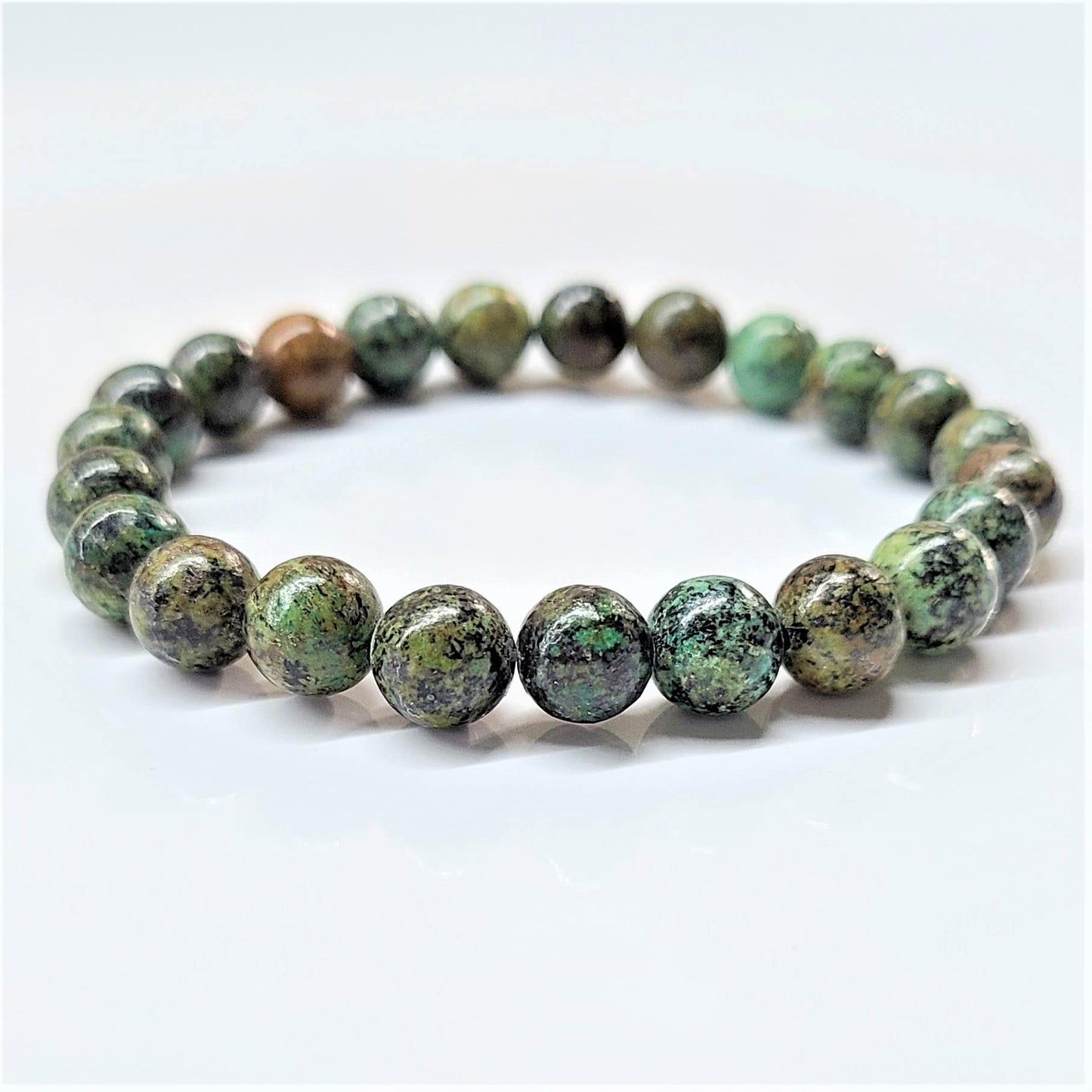 Natural African Turquoise 8mm Bead Bracelet