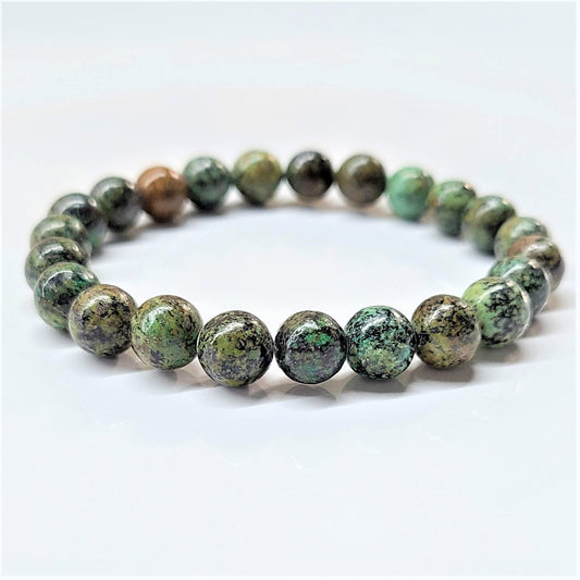 Natural African Turquoise 8mm Bead Bracelet