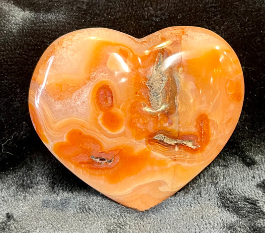 Carnelian Crystal Heart - 3 1/2 Inches