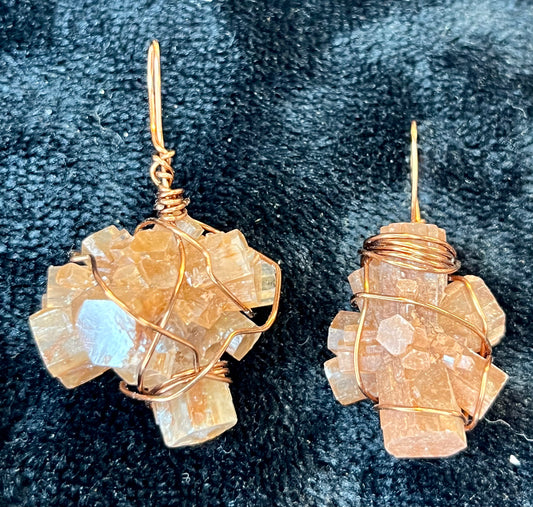 Wire Wrapped Aragonite Star Cluster