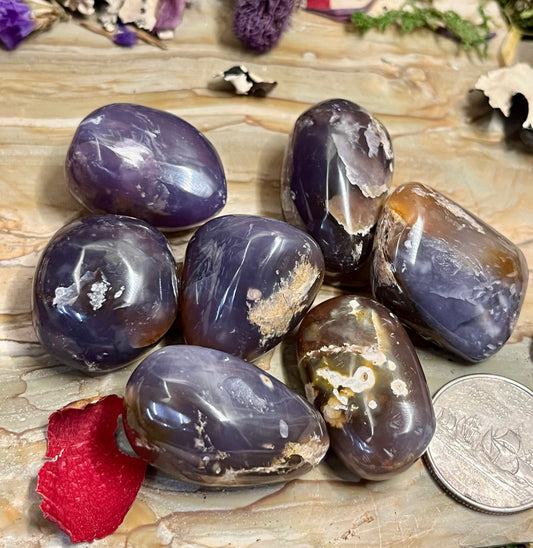 Purple Chalcedony Tumbled Stones