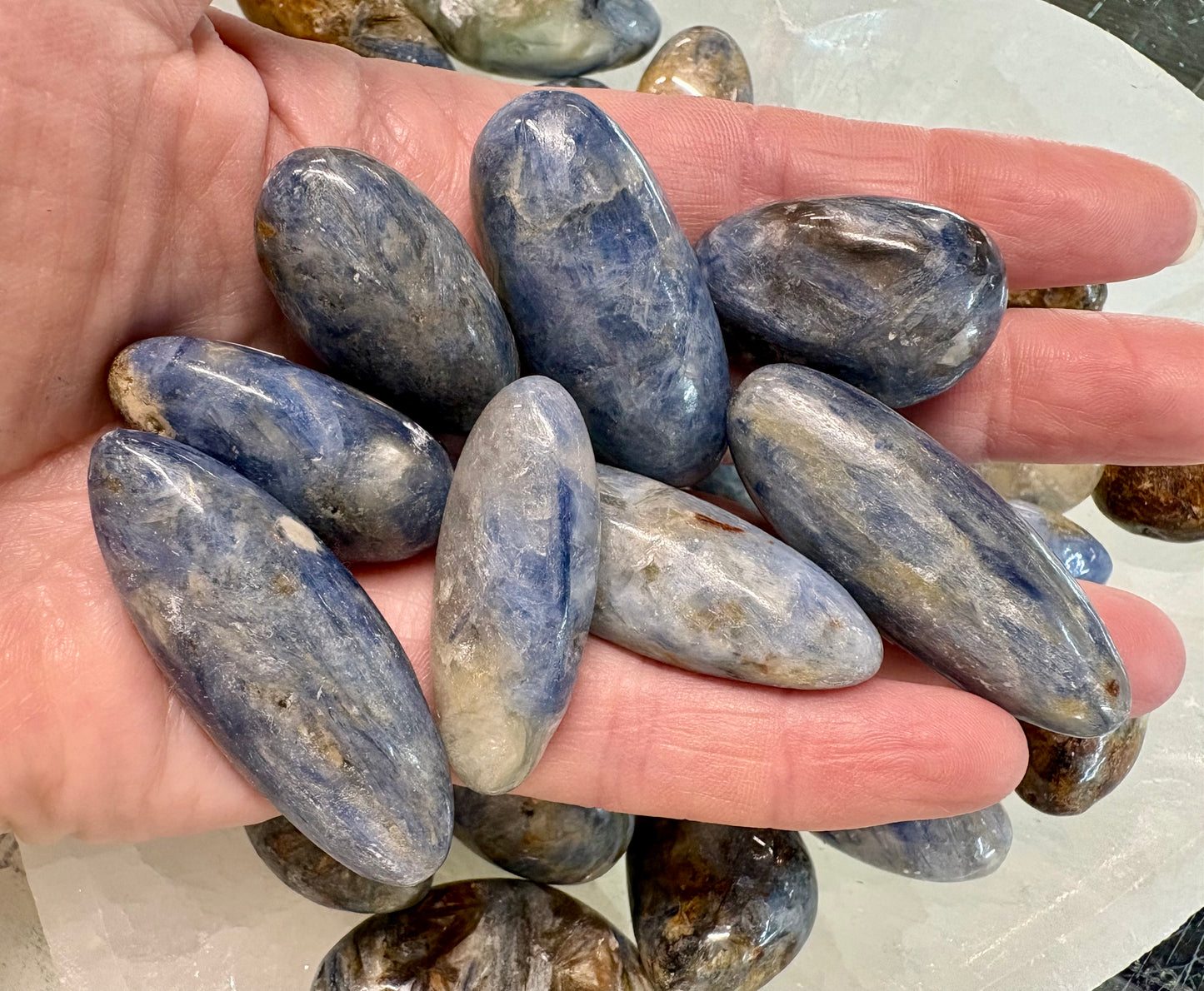 Blue Kyanite & Clear Quartz Tumbled Stones