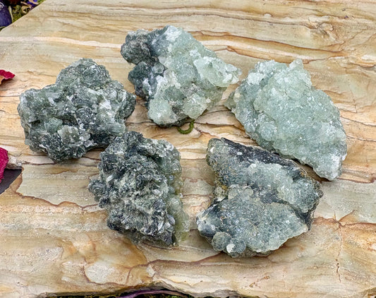 Prehnite with Epidot Clusters