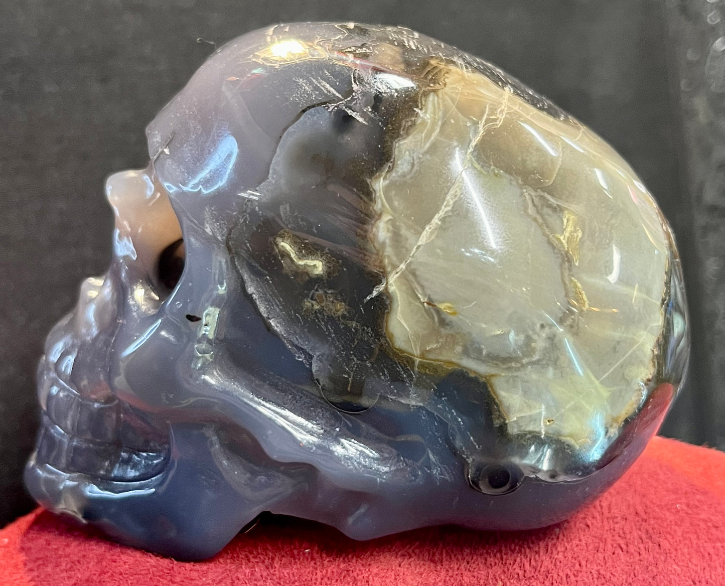 Carved Skull - Volcano Agate UV