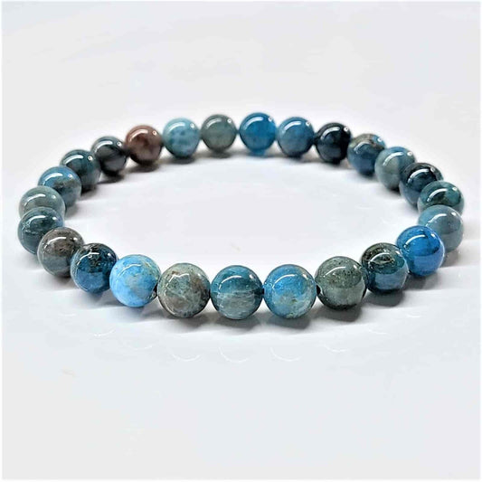 Blue Apatite 8mm Bead Bracelet