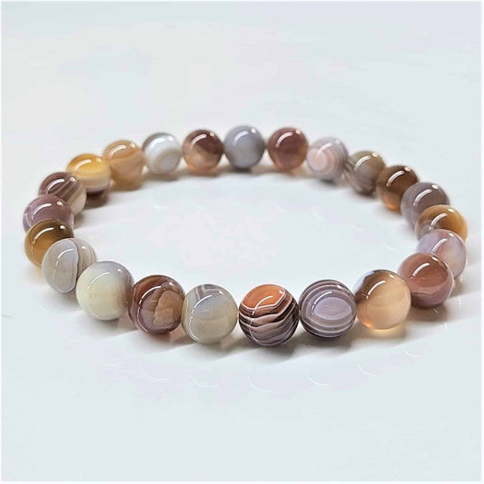 Botswana Agate 8mm Bead Bracelet