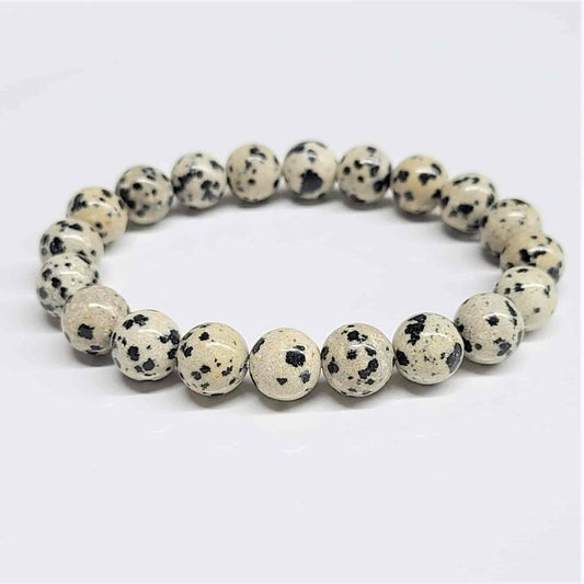 Dalmatian Jasper 8mm Bead Bracelet