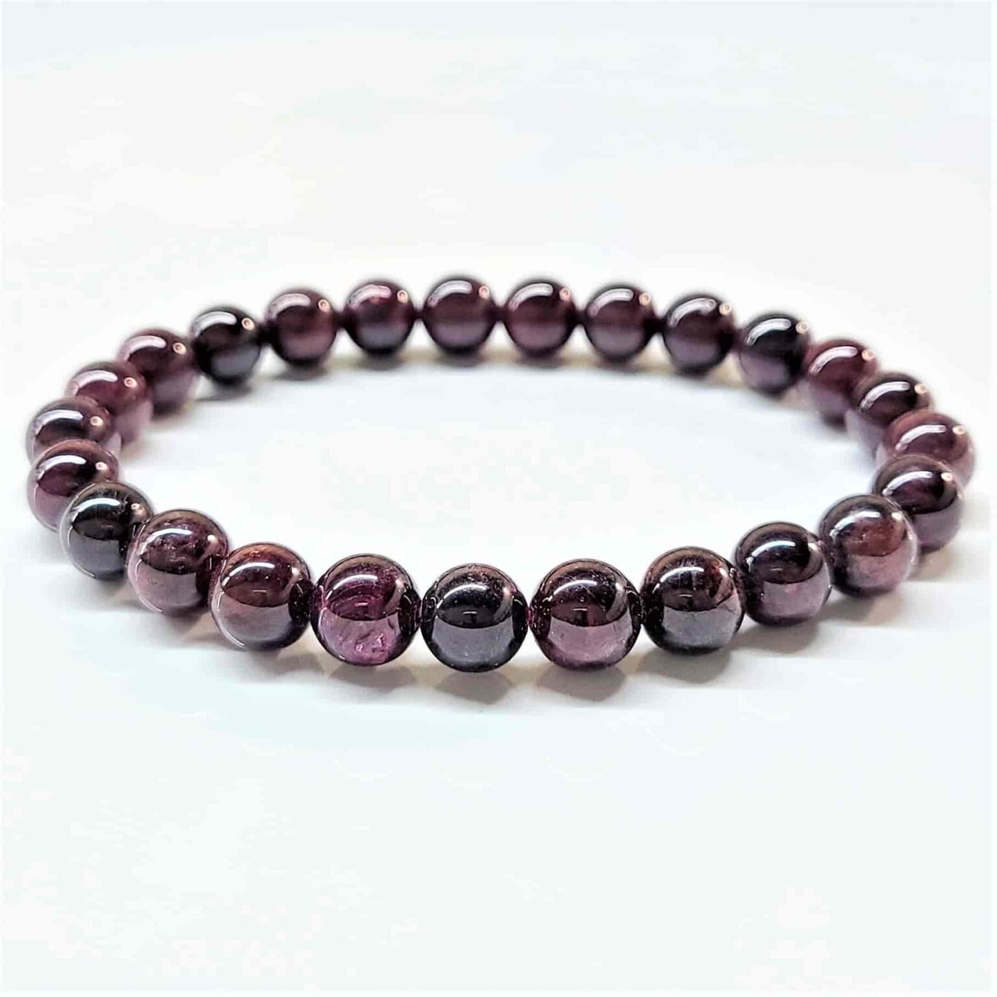 Garnet 8mm Bead Bracelet