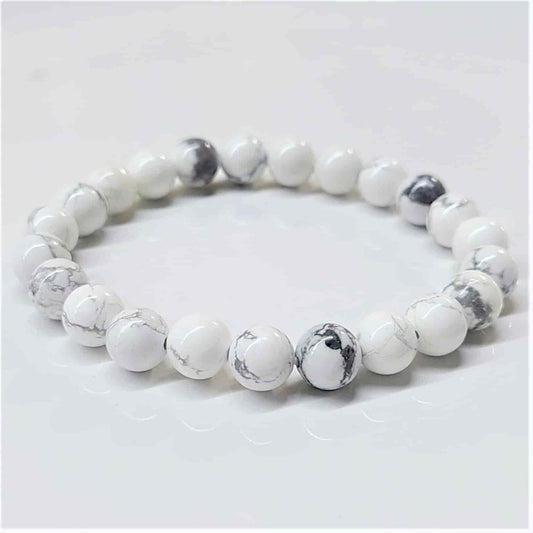 Howlite 8mm Bead Bracelet