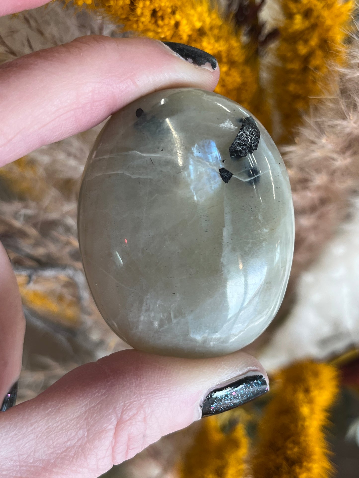 Green Moonstone or Garnierite Palm Stones